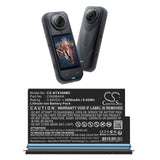 3,89V, Li-ion, 2550mAh, Batterie pour appareil photo compatible avec Insta360, Cinsbaha, One X5, 9,92Wh Appareil photo Cameron Sino Technology Limited