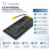 3.8V, Li-Polymer, 4500mAh, Tablet battery fits Nvidia, ST8, Shield K1, Shield P1761W, 17.1Wh Tablet Cameron Sino Technology Limited