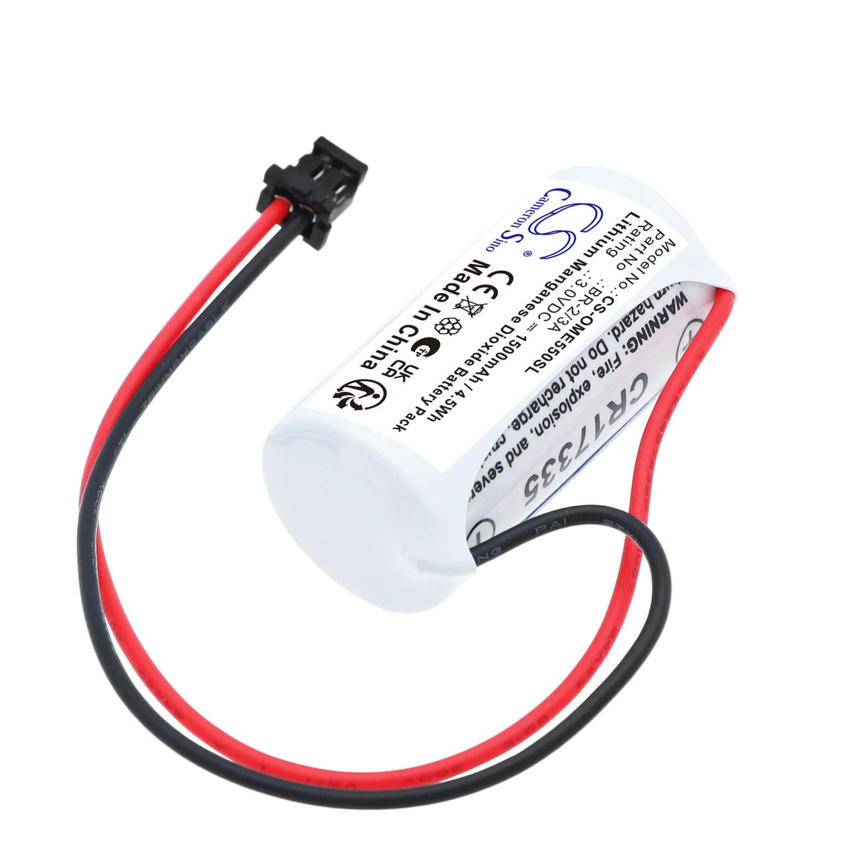 3V, Li-MnO2, 1500mAh, PLC battery fits Okuma, BR-2/3A, 1107484, N8368-10116SP17, 4.5Wh PLC Cameron Sino Technology Limited
