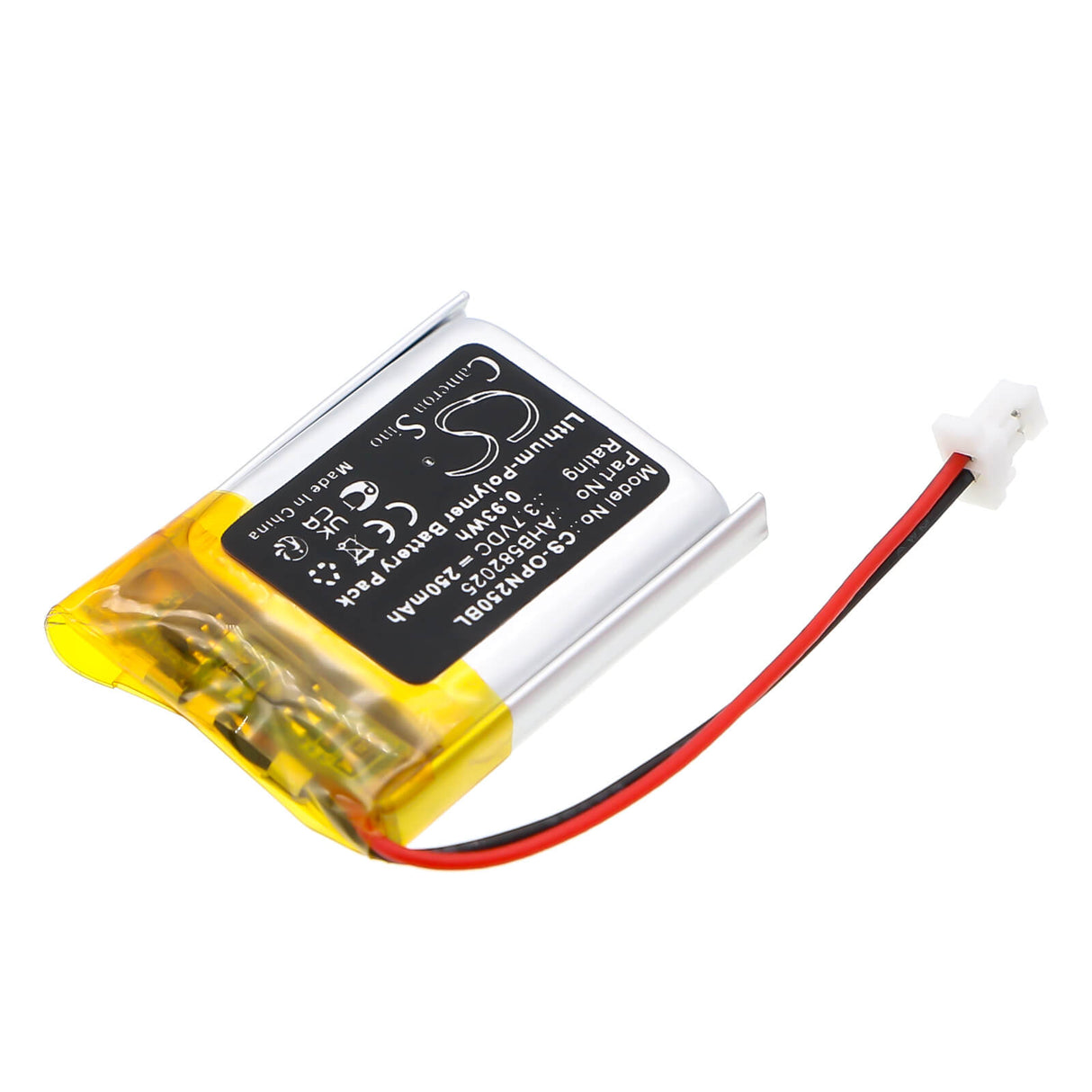 3.7V, Li-Polymer, 250mAh, Barcode Scanner battery fits Opticon, Ahb582025, 15101, Opn-2500, 0.93Wh Barcode Scanner Cameron Sino Technology Limited