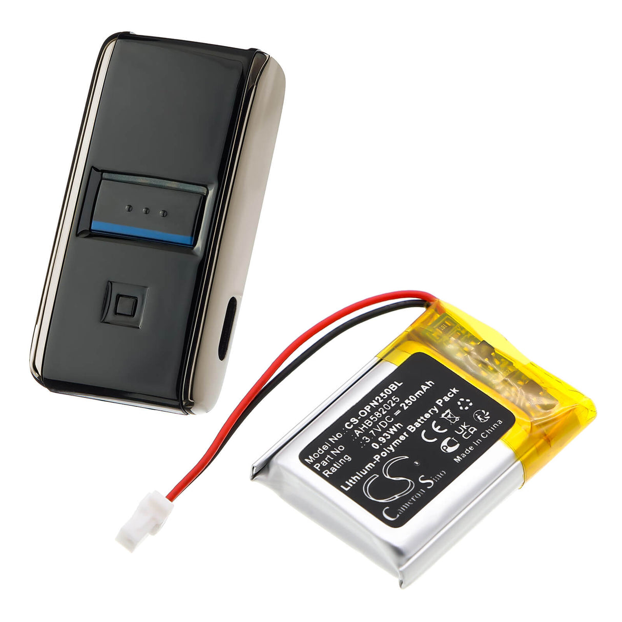 3.7V, Li-Polymer, 250mAh, Barcode Scanner battery fits Opticon, Ahb582025, 15101, Opn-2500, 0.93Wh Barcode Scanner Cameron Sino Technology Limited