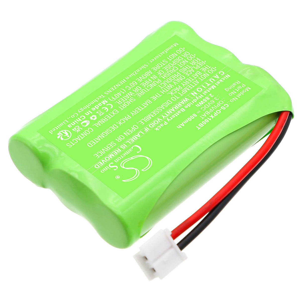 3.6V, Ni-MH, 800mAh, Alarm System battery fits Optex, OPIVPBAT, iVision+ handheld monitor, 2.88Wh Alarm System Cameron Sino Technology Limited