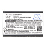 3,7V, Li-ion, 950mAh, batterie de téléphone mobile, smartphone compatible avec Alcatel, One Touch 2053, Ot-2038x, 3,52Wh Mobile, Smartphone Cameron Sino Technology Limited (Smartphone)