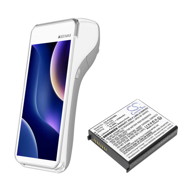 6.4V, Li-Polymer, 2500mAh, Payment Terminal battery fits Pax, Yw-026, A920 Max, 16.0Wh Payment Terminal Cameron Sino Technology Limited