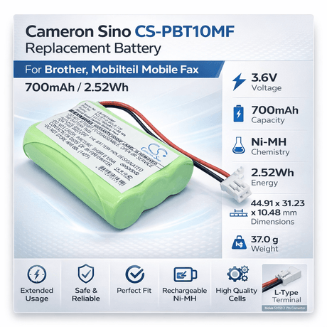 3.6V, Ni-MH, 700mAh, Mobile Fax battery fits Brother, Mobilteil, Bcl-bt, Bcl-100, Bcl-200, 2.52Wh Mobile Fax Cameron Sino Technology Limited