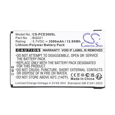 3.7V, Li-Polymer, 3500mAh, Equipment, Survey, Test battery fits PCE Instruments, BQ021, Colorimeter PCE-CSM 10, Colorimeter PCE-CSM 3, 12.95Wh Equipment, Survey, Test Cameron Sino Technology Limited