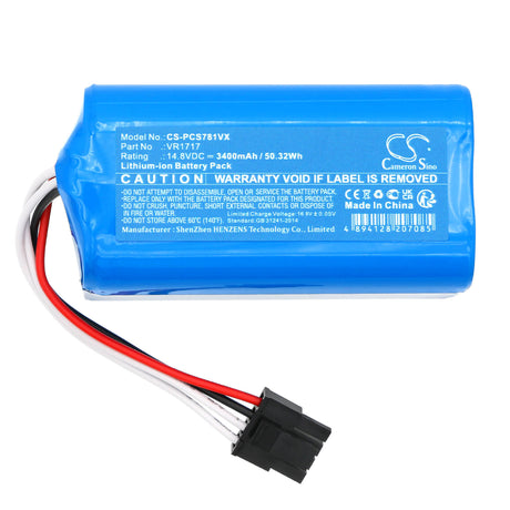14.8V, Li-ion, 3400mAh Vacuum Battery fits Proscenic, Cocoa Smart 780t, Cocoa Smart 790t, 50.32Wh Vacuum Cameron Sino Technology Limited