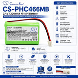 Babyphone Battery For Philips, Sbc466, Sbc-s477, Sbc-s484 2.4v, 1200mah - 2.88wh BabyPhone Cameron Sino Technology Limited