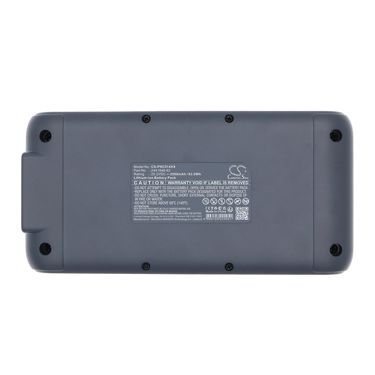25.2V, Li-ion, 2500mAh, Vacuum battery fits Philips, 2441846-62, Aqua Series 5000, Series 5000, 63Wh Vacuum Cameron Sino Technology Limited