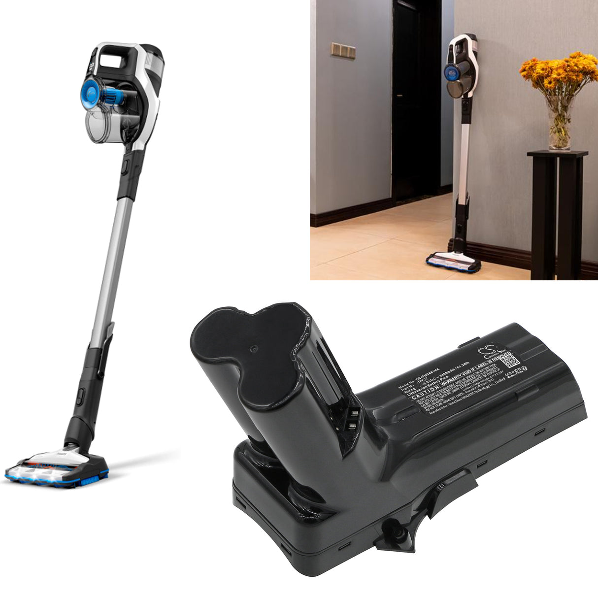 18.0V, Li-ion, 3400mAh, Vacuum battery fits Philips, IP827, FC6801, FC6802/01, 61.2Wh Vacuum Cameron Sino Technology Limited