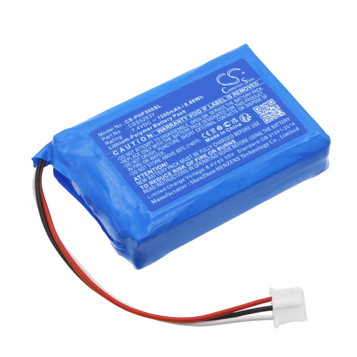 7.4V, Li-Polymer, 1200mAh, Speaker battery fits Philips, Css5235y, Css5235y/93, 8.88Wh Speaker Cameron Sino Technology Limited