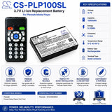 3.7V, Li-ion, 1500mAh, Media Player battery fits Plextalk, 013-6564904, Pocket Daisy Player Ptp1, Ptp1, 5.55Wh Media Player Cameron Sino Technology Limited