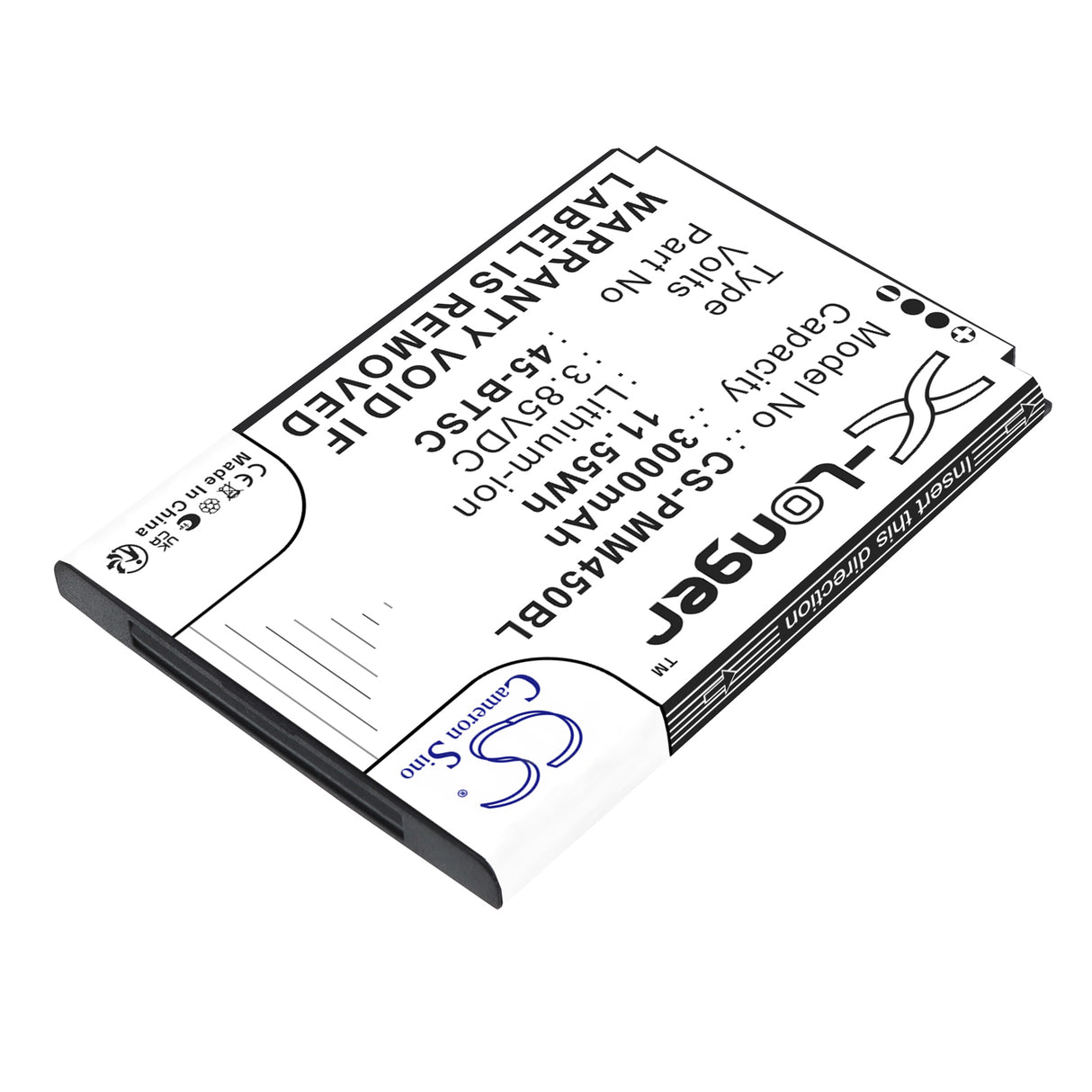 3.85V, Li-ion, 3000mAh, Barcode Scanner battery fits Point Mobile, 45-BTSC, PM45, 11.55Wh Barcode Scanner Cameron Sino Technology Limited