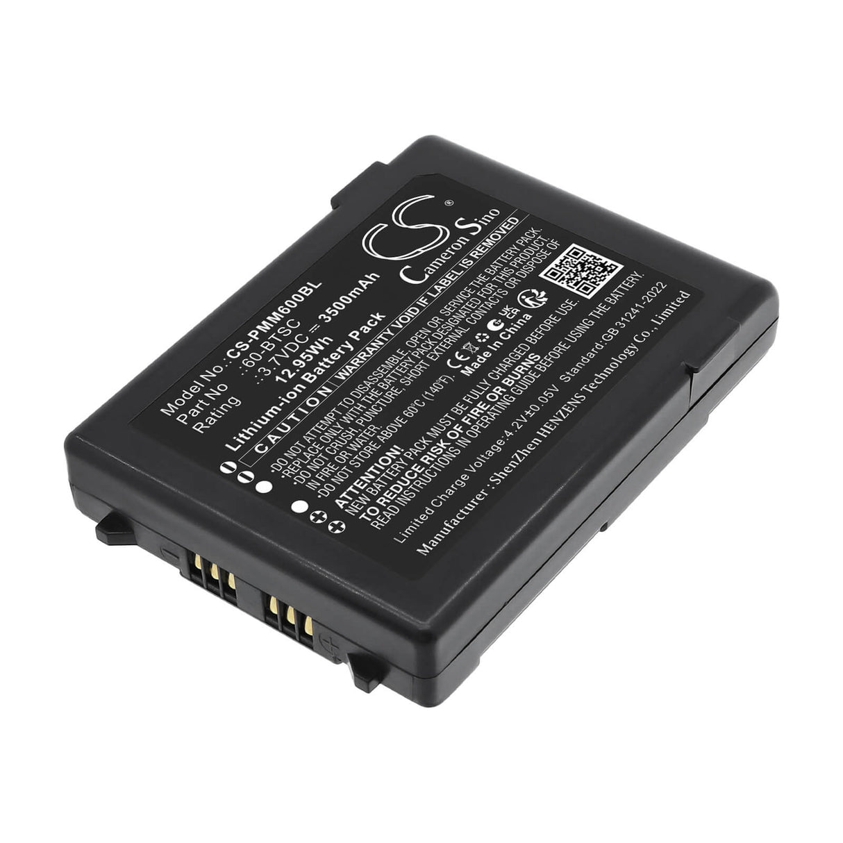 3.7V, Li-ion, 3500mAh, Barcode Scanner battery fits Point Mobile, 60-BTSC, PM60, 12.95Wh Barcode Scanner Cameron Sino Technology Limited