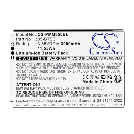 3.85V, Li-ion, 3000mAh, Barcode Scanner battery fits Point Mobile, 85-BTSC, PM85, PM90, 11.55Wh Barcode Scanner Cameron Sino Technology Limited