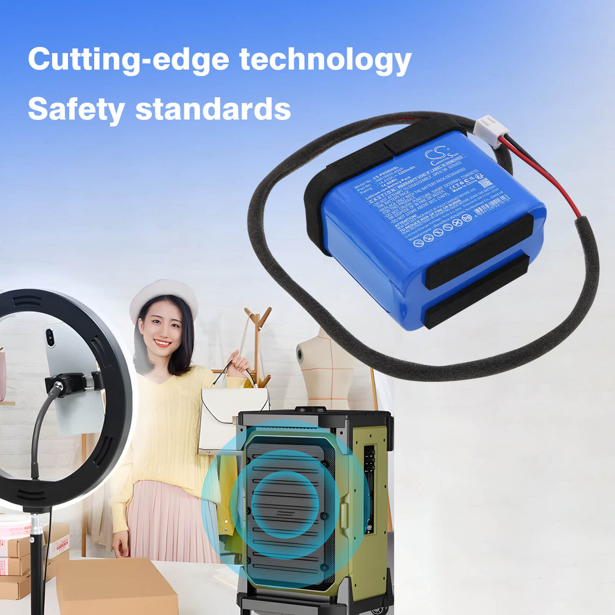 14.4V, Li-ion, 5200mAh, Speaker battery fits Philips, INR18650-4S2P, SD80, SD80 Outdoor speaker, 74.88Wh Speaker Cameron Sino Technology Limited