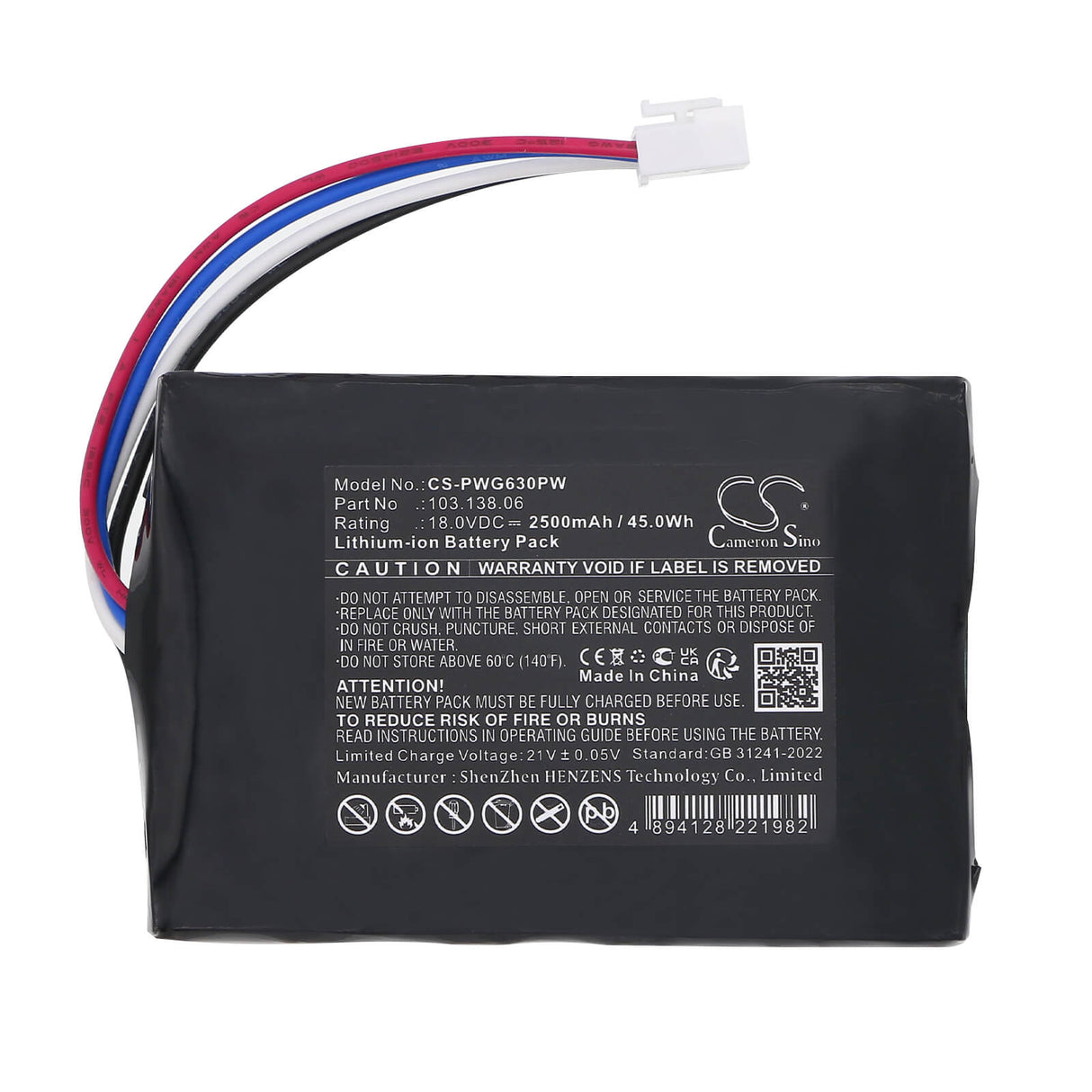 18.0V, Li-ion, 2500mAh, Lawn Mowers battery fits Powerplus, 103.138.06, POWXG6305, 45.00Wh Lawn Mowers Cameron Sino Technology Limited