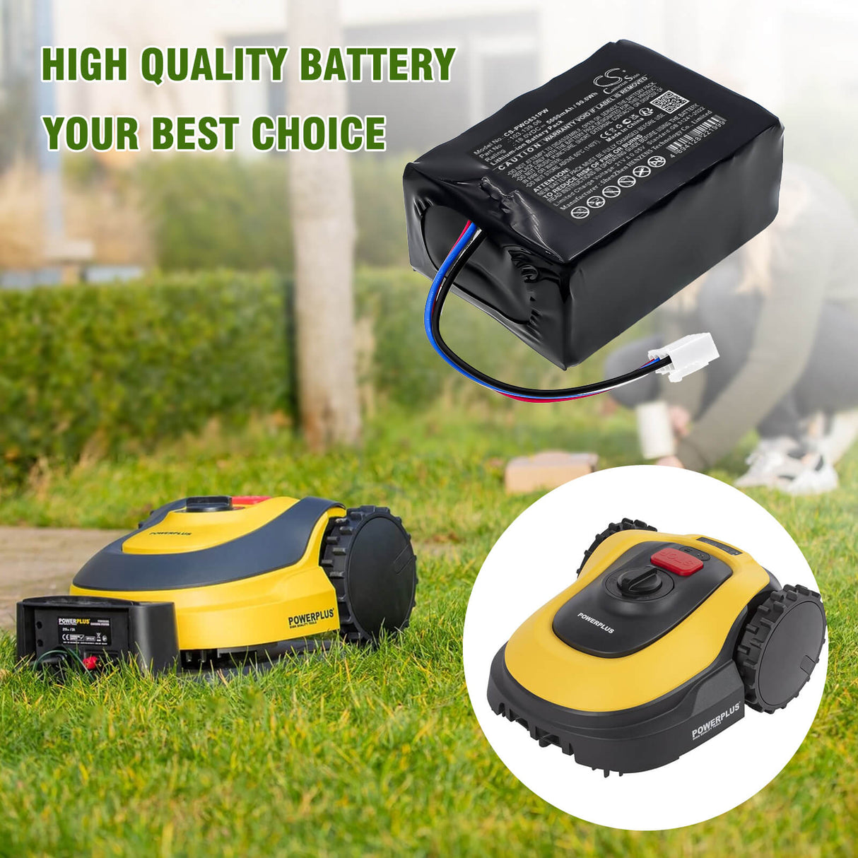18.0V, Li-ion, 5000mAh, Lawn Mowers battery fits Powerplus, 103.139.06, POWXG6310, 90.00Wh Lawn Mowers Cameron Sino Technology Limited