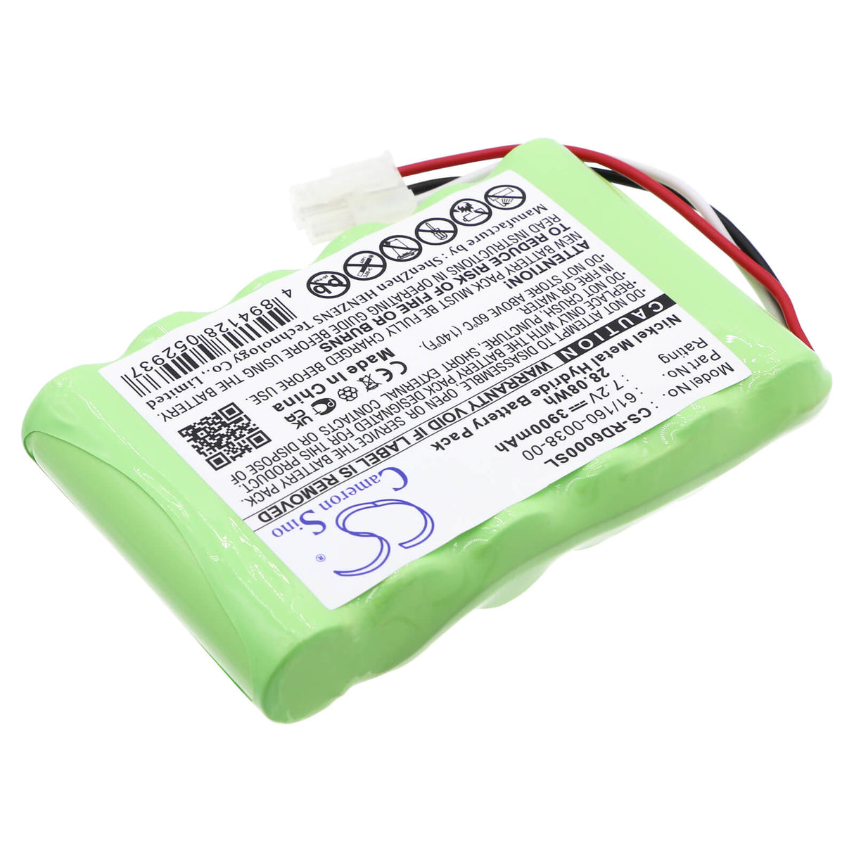 7.2V, Ni-MH, 3900mAh, Equipment battery fits Riser Bond, 61/160-0038-00, 6000, 6000dsl, 28.08Wh Equipment, Survey, Test Cameron Sino Technology Limited