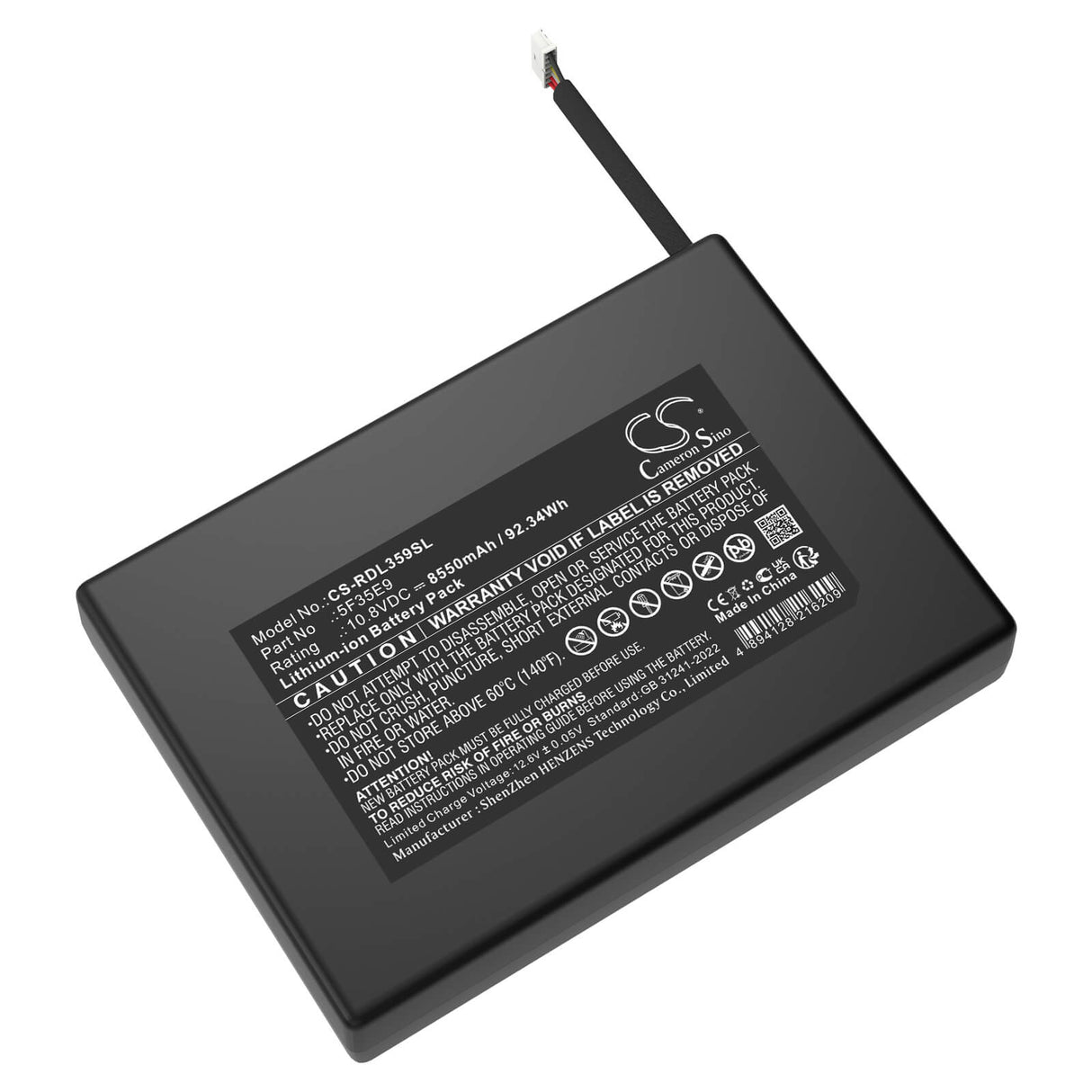 10.8V, Li-ion, 8550mAh, Home Security Camera battery fits Ring, 5f35e9, Ring Power Pack, 92.34Wh Home Security Camera Cameron Sino Technology Limited