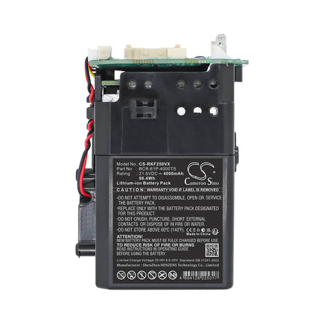 21.6V, Li-ion, 4000mAh, Vacuum battery fits Roborock, BCR-61P-4000TS, F25, F25 LT, 86.4Wh Vacuum Cameron Sino Technology Limited