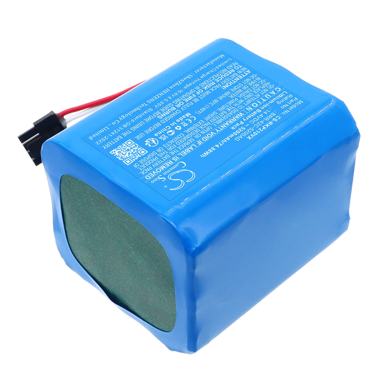 14.4V, Li-ion, 5200mAh, Vacuum battery fits Roborock, BRR-42C-5200AD, P20 Pro, 74.88Wh Vacuum Cameron Sino Technology Limited