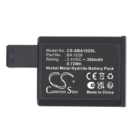 2.4V, Ni-MH, 300mAh, Transmitters & Receiver battery fits Sennheiser, BA1029, EKI1029, Receiver EKI 1029, 0.72Wh Transmitters & Receiver Cameron Sino Technology Limited