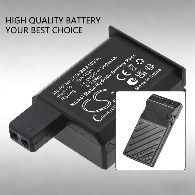 2.4V, Ni-MH, 300mAh, Transmitters & Receiver battery fits Sennheiser, BA1029, EKI1029, Receiver EKI 1029, 0.72Wh Transmitters & Receiver Cameron Sino Technology Limited