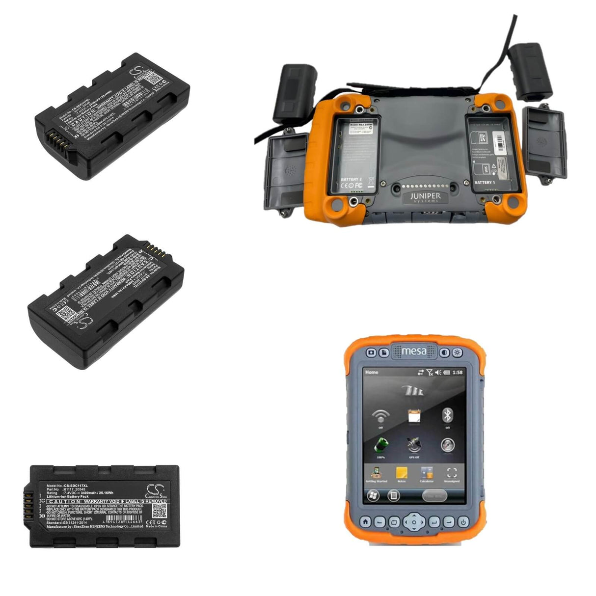 7.4V, Li-ion, 3400mAh, Data Collector battery fits Sokkia, 20545, Juniper Mesa Field, Topcon Tesla, 25.16Wh Equipment, Survey, Test Cameron Sino Technology Limited
