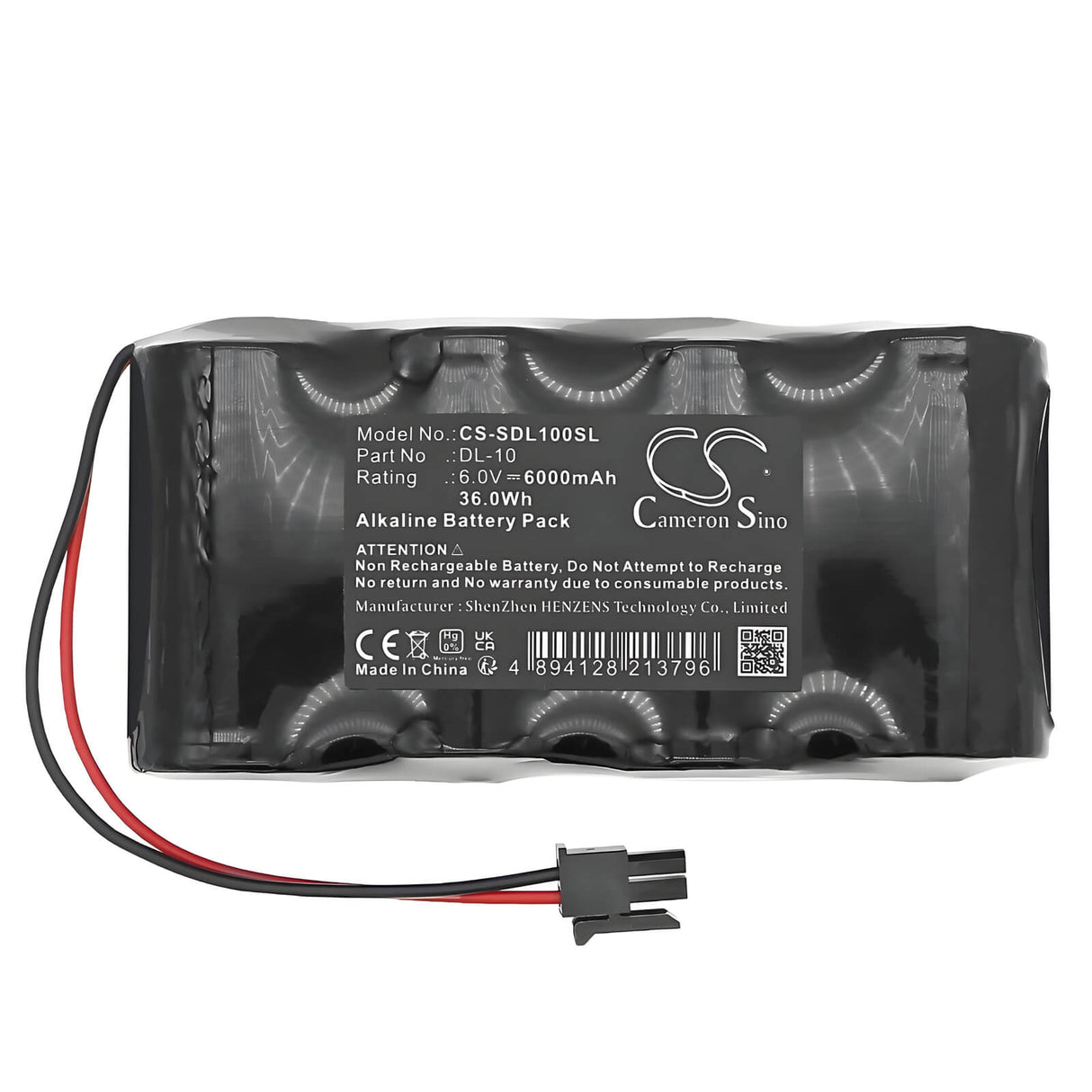 6.0V, Alkaline, 6000mAh, Door Lock battery fits Saflok, S1346-1, 36.0Wh Door Lock Cameron Sino Technology Limited