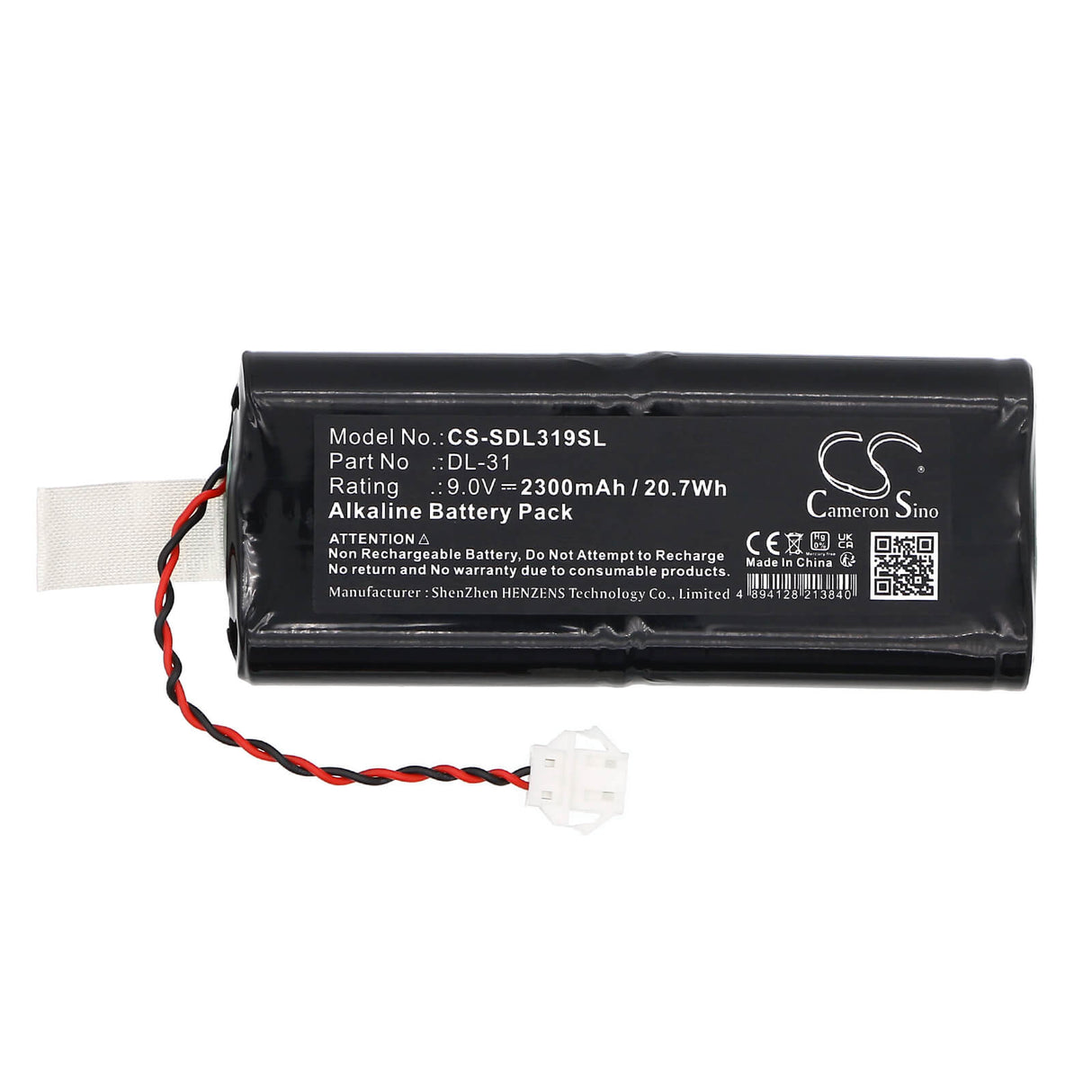 9.0V, Alkaline, 2300mAh, Door Lock battery fits Doorlock, Dl-31, Htl18, 20.7Wh Door Lock Cameron Sino Technology Limited