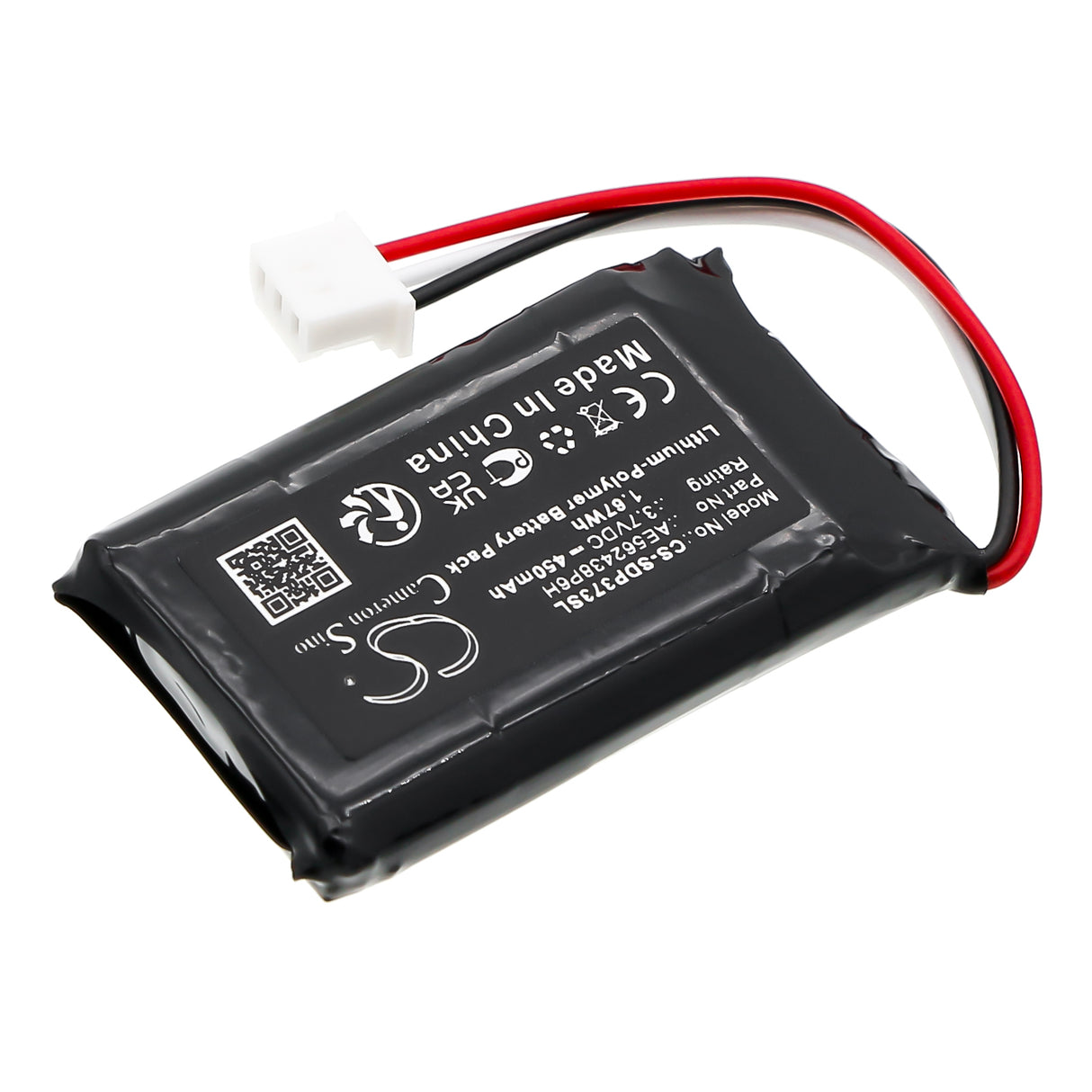 3.7V, Li-Polymer, 450mAh, Dog Collar battery fits Dogtra, Ae562438p6h, Transmitter 280c, Transmitter Iq, 1.67Wh Dog Collar Cameron Sino Technology Limited