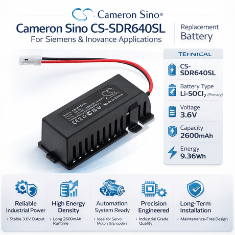 3.6v, Li-socl2, 2600mah, PLC Battery fits Siemens, Delta Servo Driver, 9.36wh PLC Cameron Sino Technology Limited