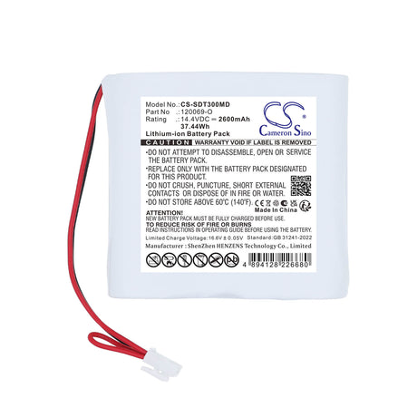 14.4V, Li-ion, 2600mAh, Medical battery fits Spengler, 120069-O, DTS 3000, 37.44Wh Medical Cameron Sino Technology Limited
