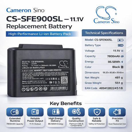 11.1V, Li-ion, 7800mAh, Equipment, Survey, Test battery fits Signalfire, ZS26F, AI-7 Optical Fiber Fusion Splicer, AI-7C Optical Fiber Fusion Splicer, 86.58Wh Equipment, Survey, Test Cameron Sino Technology Limited