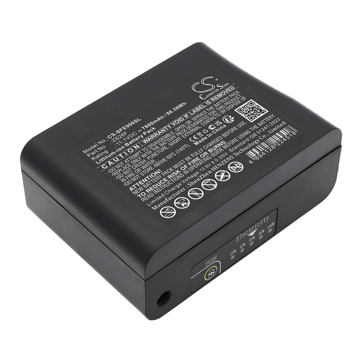 11.1V, Li-ion, 7800mAh, Equipment, Survey, Test battery fits Signalfire, ZS26F, AI-7 Optical Fiber Fusion Splicer, AI-7C Optical Fiber Fusion Splicer, 86.58Wh Equipment, Survey, Test Cameron Sino Technology Limited