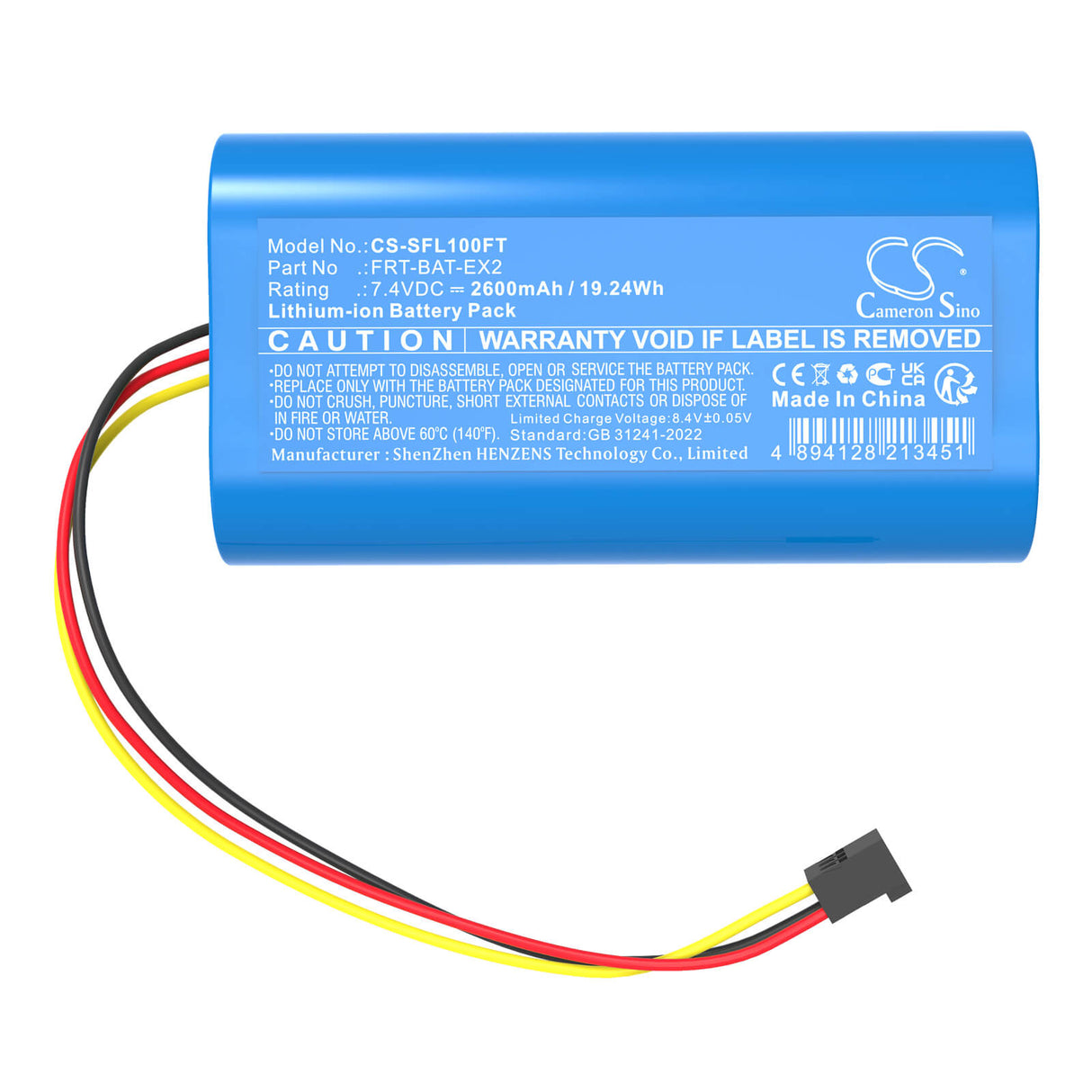 7.4V, Li-ion, 2600mAh, Flashlight battery fits Stripelight, Frt-ex, Frt-l1, 19.24Wh Flashlight Cameron Sino Technology Limited