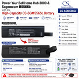 7.4V, Li-ion, 4750mAh, Cable modem battery fits Bell home hub & Sagemcom, B5566b, B5566a 35.15Wh Cable Modem Cameron Sino Technology Limited