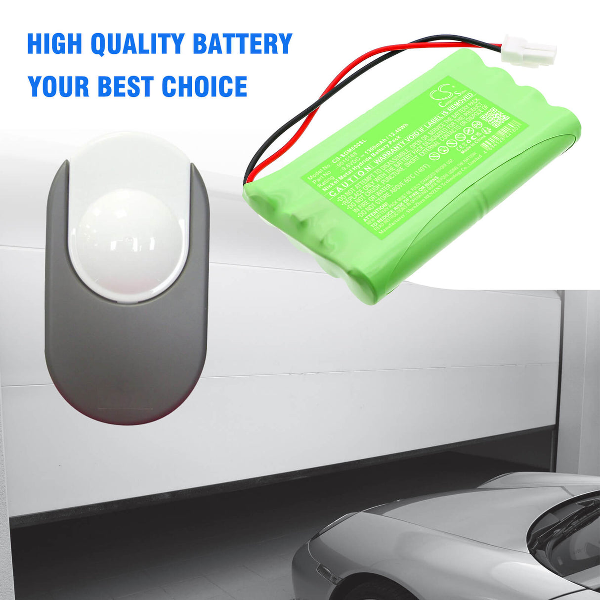 9.6V, Ni-MH, 1300mAh, Smart Home battery fits Simu, 9015168, GM1000, GM800, 12.48Wh Smart Home Cameron Sino Technology Limited