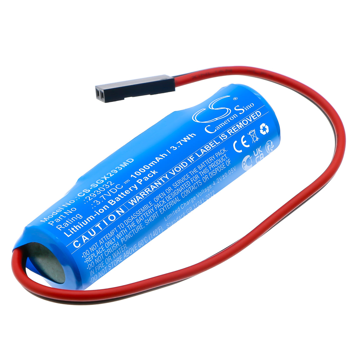 3.7V, Li-ion, 1000mAh, Medical battery fits Scilogex, 293032, Levo PLUS, Levo Plus Motorized Pipette Fi, 3.7Wh Medical Cameron Sino Technology Limited (Medical)