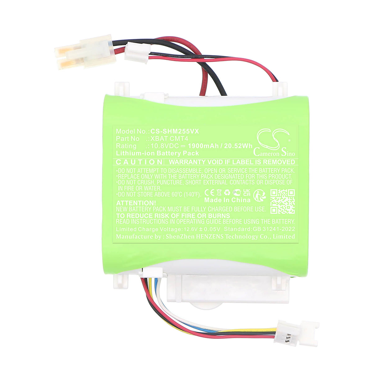 10.8V, Li-ion, 1900mAh, Vacuum battery fits Shark, XBAT CMT4, VM252 VM252C QM250, 20.52Wh Vacuum Cameron Sino Technology Limited