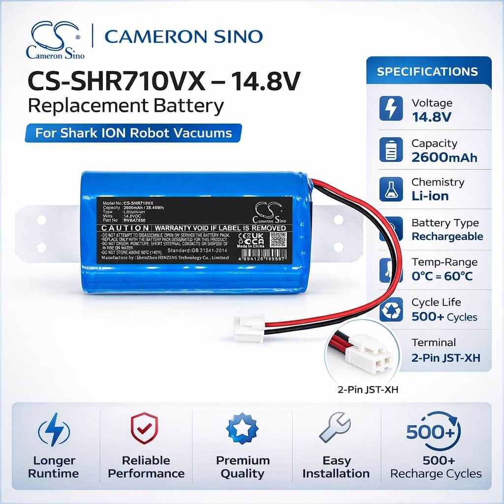 Vacuum Battery For Shark, Ion Robot Vacuum Cleaning Syst, Ion Robot Vacuum Cleaning System 14.8v, 2600mah - 38.48wh Vacuum Cameron Sino Technology Limited