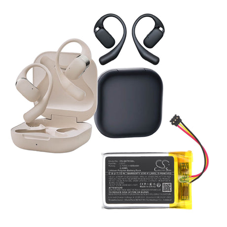 3.7V, Li-Polymer, 600mAh, Wireless Headset battery fits Shokz, LI267, Openfit T910 Charging Case, 2.22Wh Wireless Headset Cameron Sino Technology Limited