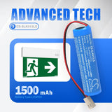 3.2V, LiFePO4, 1500mAh, Emergency Lighting battery fits Schrack, NLAKKU3215, A3U383AT2.V2-S, A3U383AT2.V2-W, 4.8Wh Emergency Lighting Cameron Sino Technology Limited
