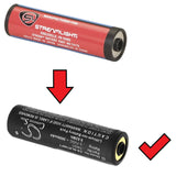 3.7V, Li-ion, 2600mAh, Flashlight battery fits Streamlight, 74000, Junior Luxeon, Protac Hl Usb, 9.62Wh Flashlight Cameron Sino Technology Limited