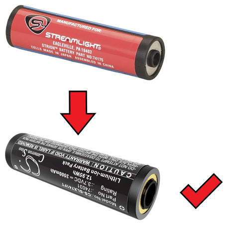 3.7V, Li-ion, 3500mAh, Flashlight battery fits Streamlight, 74000, Junior Luxeon, Protac Hl Usb, 12.95Wh Flashlight Cameron Sino Technology Limited