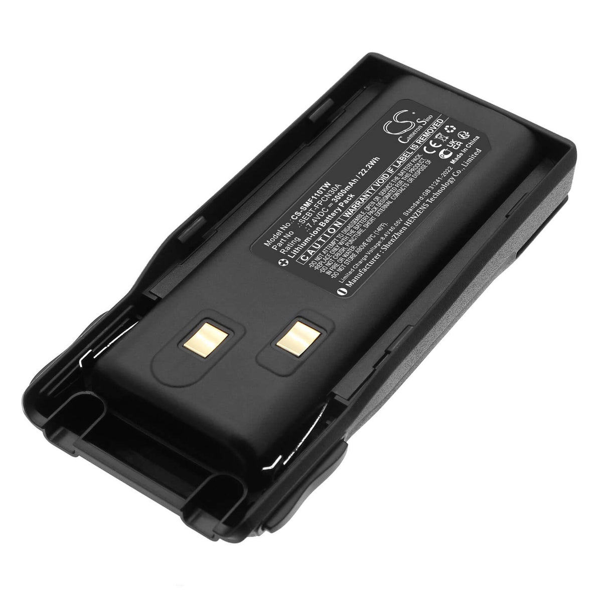 7.4V, Li-ion, 3000mAh, Two-Way Radio battery fits Samcom, SEBT-FPCN30A, FPCN10A, 22.2Wh Two-Way Radio Cameron Sino Technology Limited
