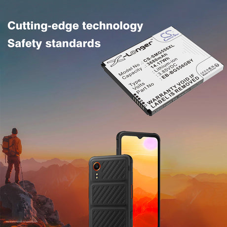 3,85V, Li-ion, 3680mAh, Mobile, Batterie de smartphone compatible Samsung, EB-BG556GBY, Galaxy Xcover 7, Galaxy XCover7 5G, 14,17Wh Mobile, Smartphone Cameron Sino Technology Limited