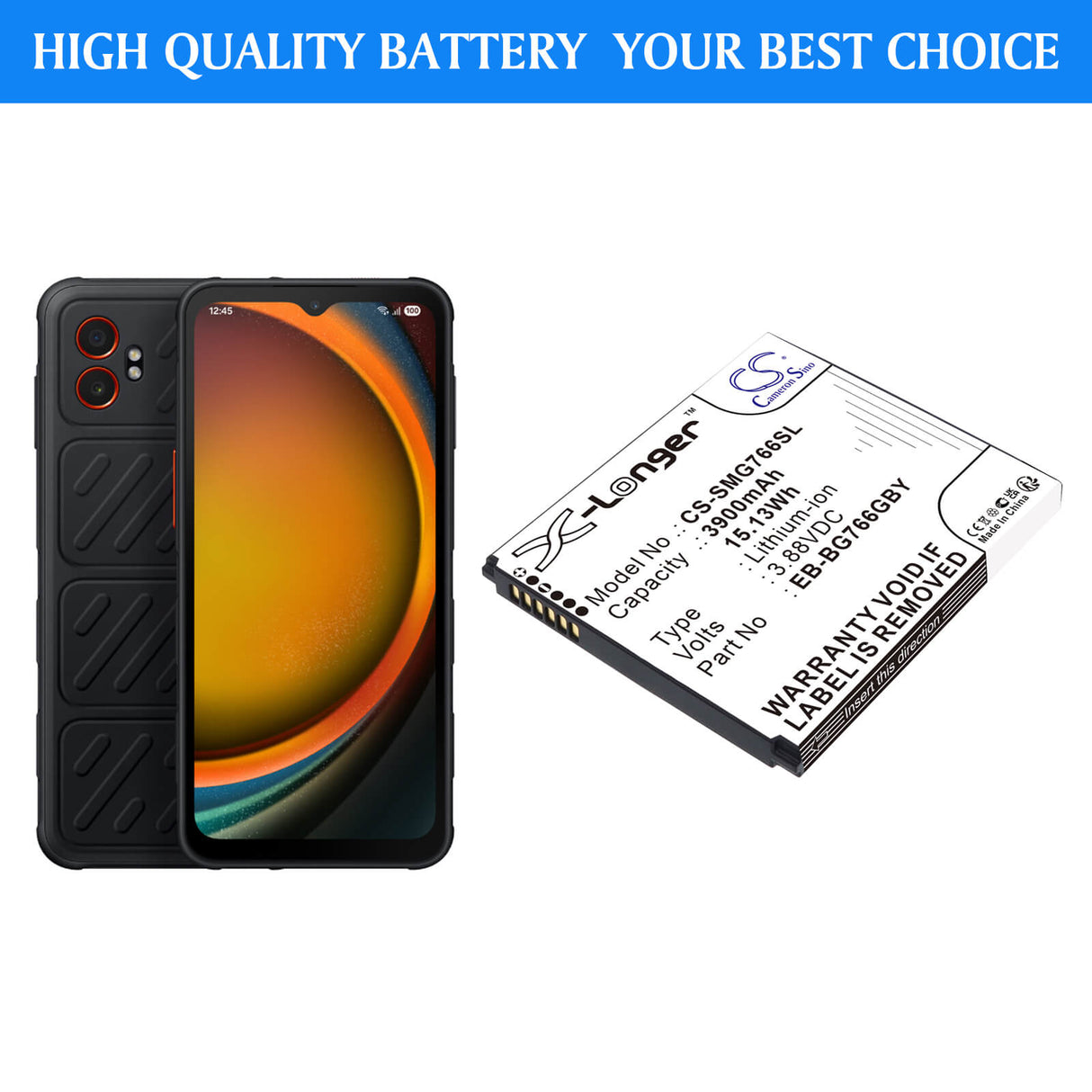 3.88V, Li-ion, 3900mAh, Mobile, SmartPhone battery fits Samsung, GH43-05270A, Galaxy XCover7 Pro, SM-G766B, 15.13Wh Mobile, SmartPhone Cameron Sino Technology Limited