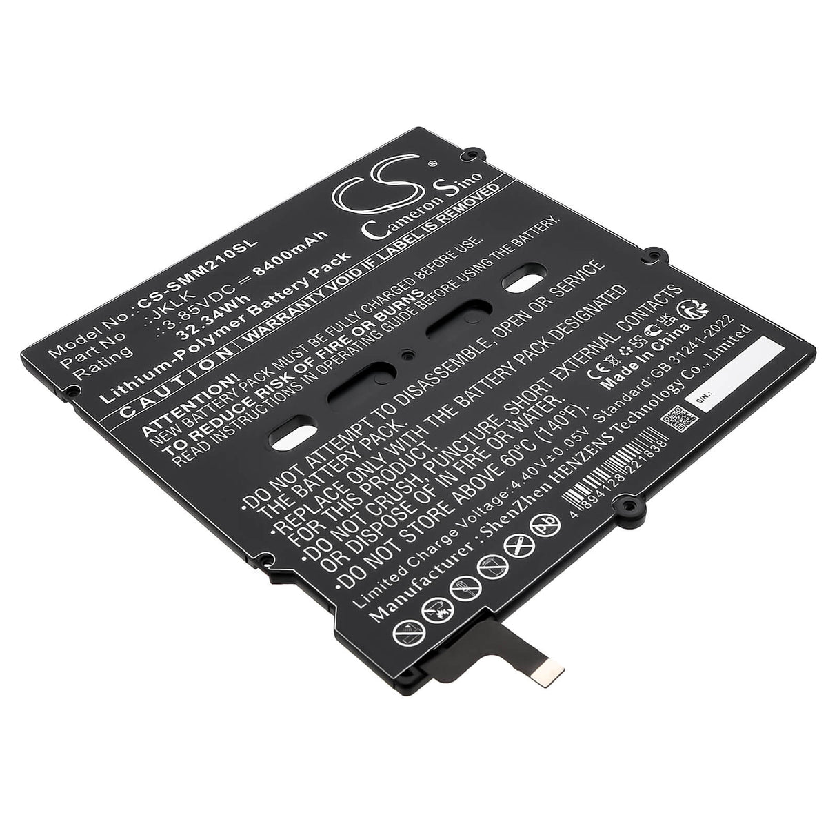 3.85V, Li-Polymer, 8400mAh, Tablet battery fits Sunmi, JKLK, M2 Max, P10010016, 32.34Wh Tablet Cameron Sino Technology Limited